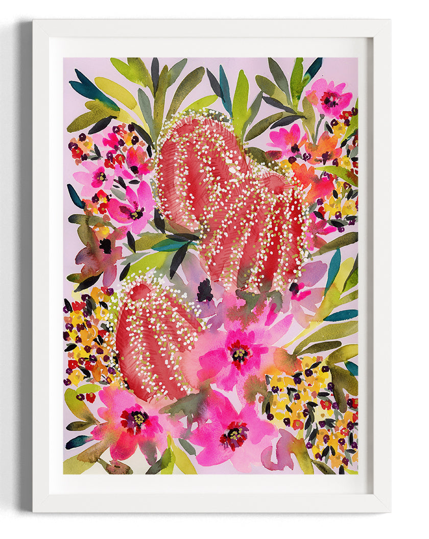 Banksia Bloom Watercolour Print