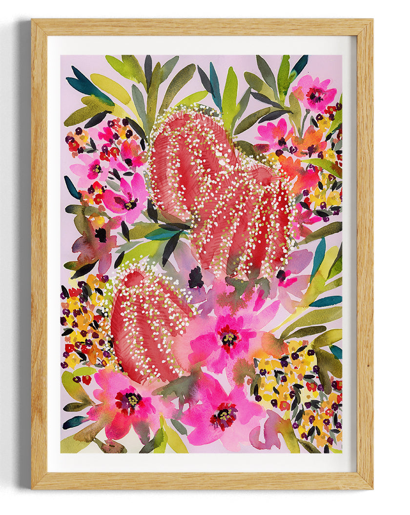 Banksia Bloom Watercolour Print