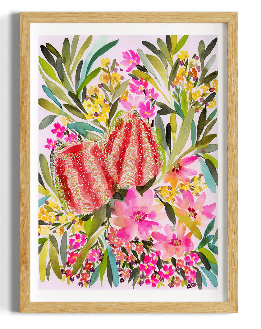 Tropical Banksia Watercolour Print